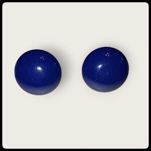 Vintage Blue Clip On Earrings